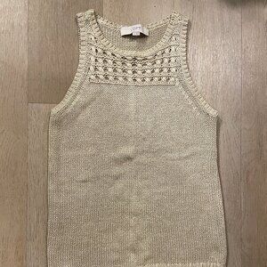 Loft crochet knit sweater tank xs